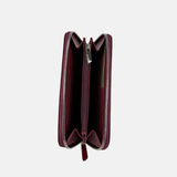 Hand Painted Supersmooth Calfskin Long Zip Around Clutch Wallet in Wine