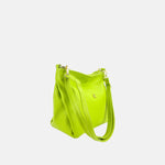 Rossi Contrast Trim Medium Bucket Bag in Lime - Big Bag NY