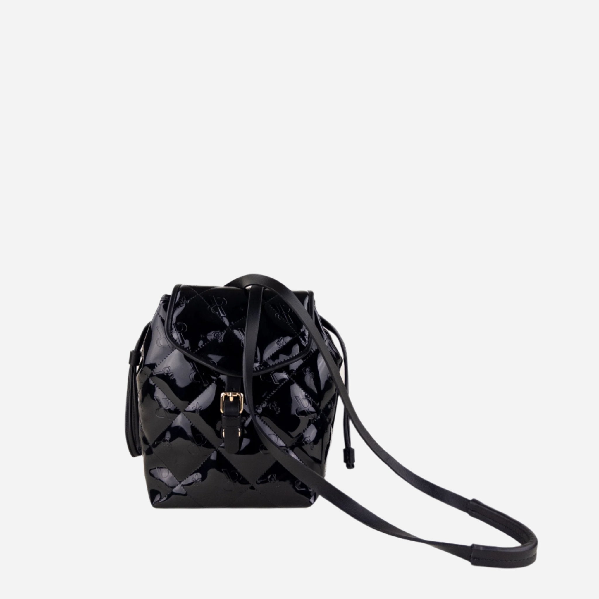 Back Lacquer Rossi Mini Convertible Backpack - Big Bag NY