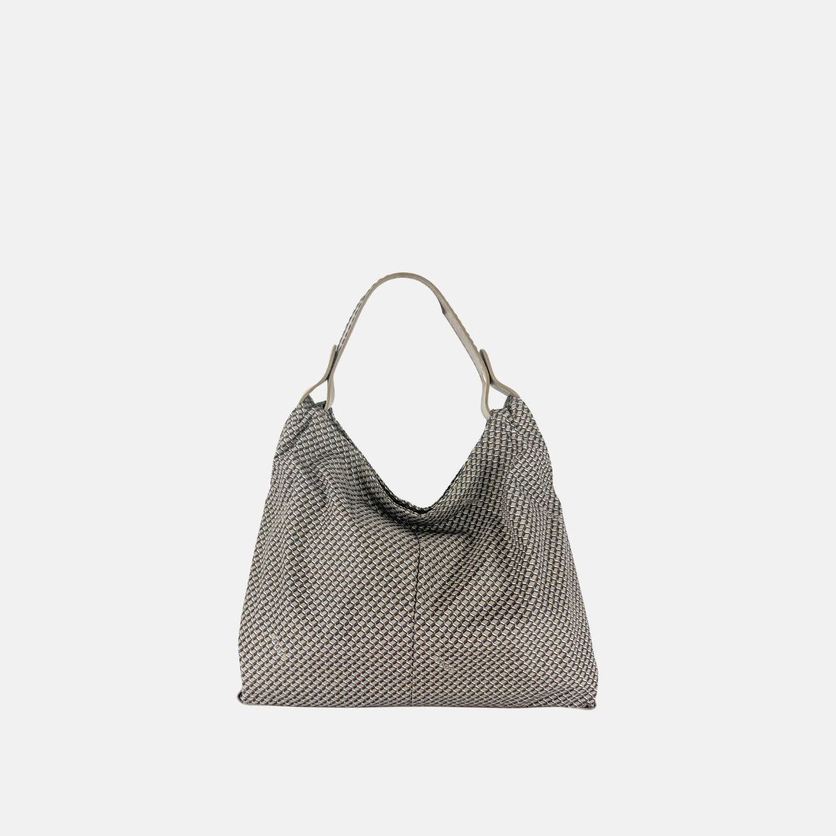 PLINIO Medium Triangle Shoulder Bag in Taupe - Big Bag NY