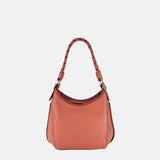 Plinio Visona Braided Top Handle Small Shoulder Bag in Blush - Big Bag NY