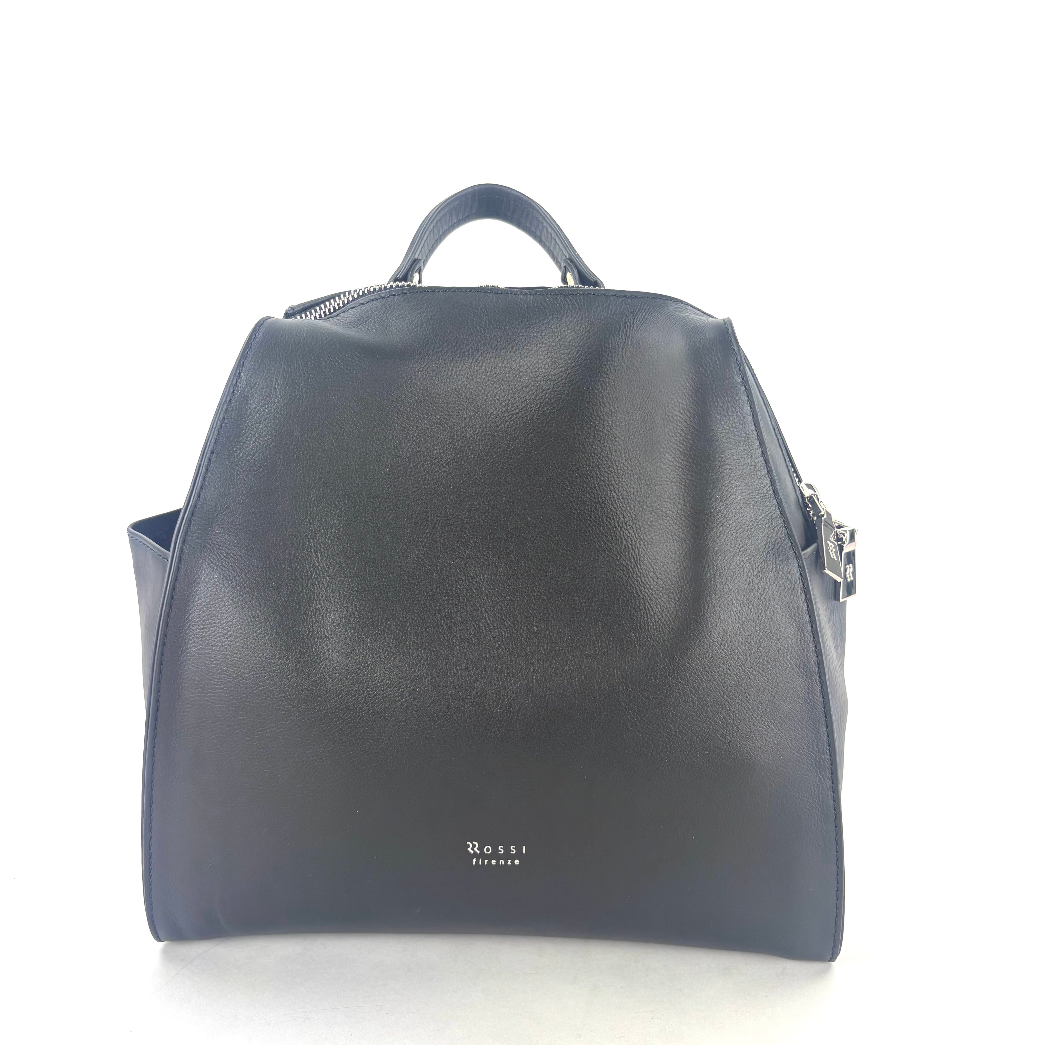 Ultrasmooth Calf Leather Box Backpack Black - Big Bag NY