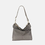 PLINIO by Visona Large Triangle Shoulder Bag in Taupe - Big Bag NY