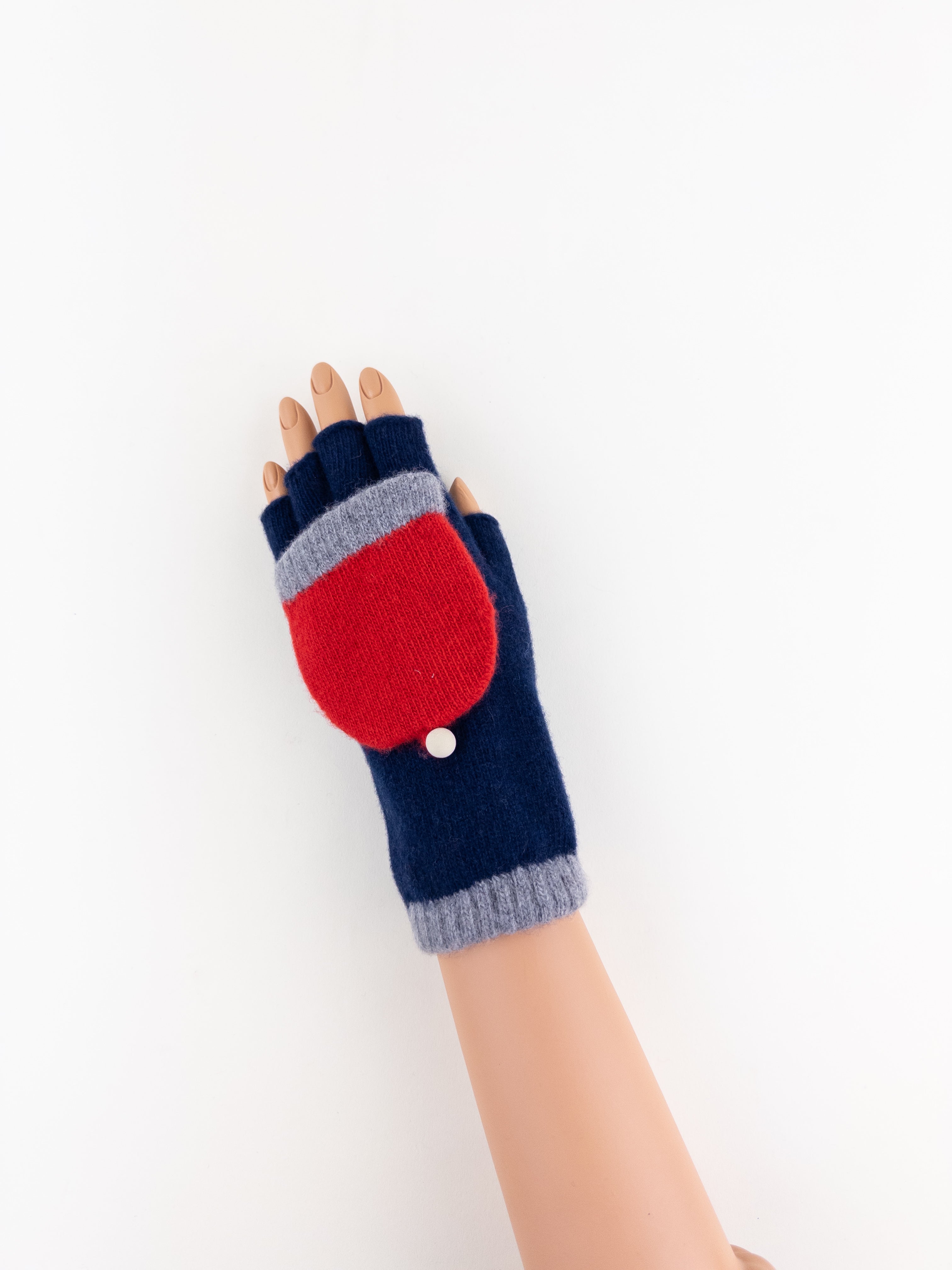 Santacana Short Fingerless Glove with Hood in Navy - Big Bag NY