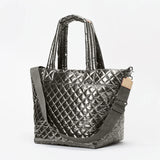 Pewter Metallic MZ Wallace Medium Metro Tote Deluxe  - Big Bag NY