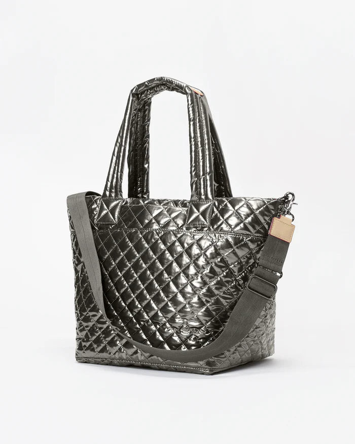 Pewter Metallic MZ Wallace Medium Metro Tote Deluxe  - Big Bag NY