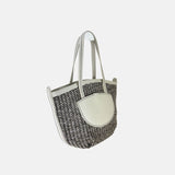 PLINIO Multicolor Weave Raffia Tote in Argilla - Big Bag NY