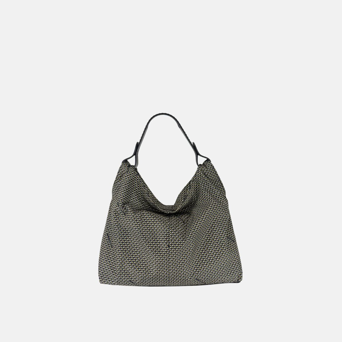PLINIO Medium Triangle Shoulder Bag in Nero - Big Bag NY