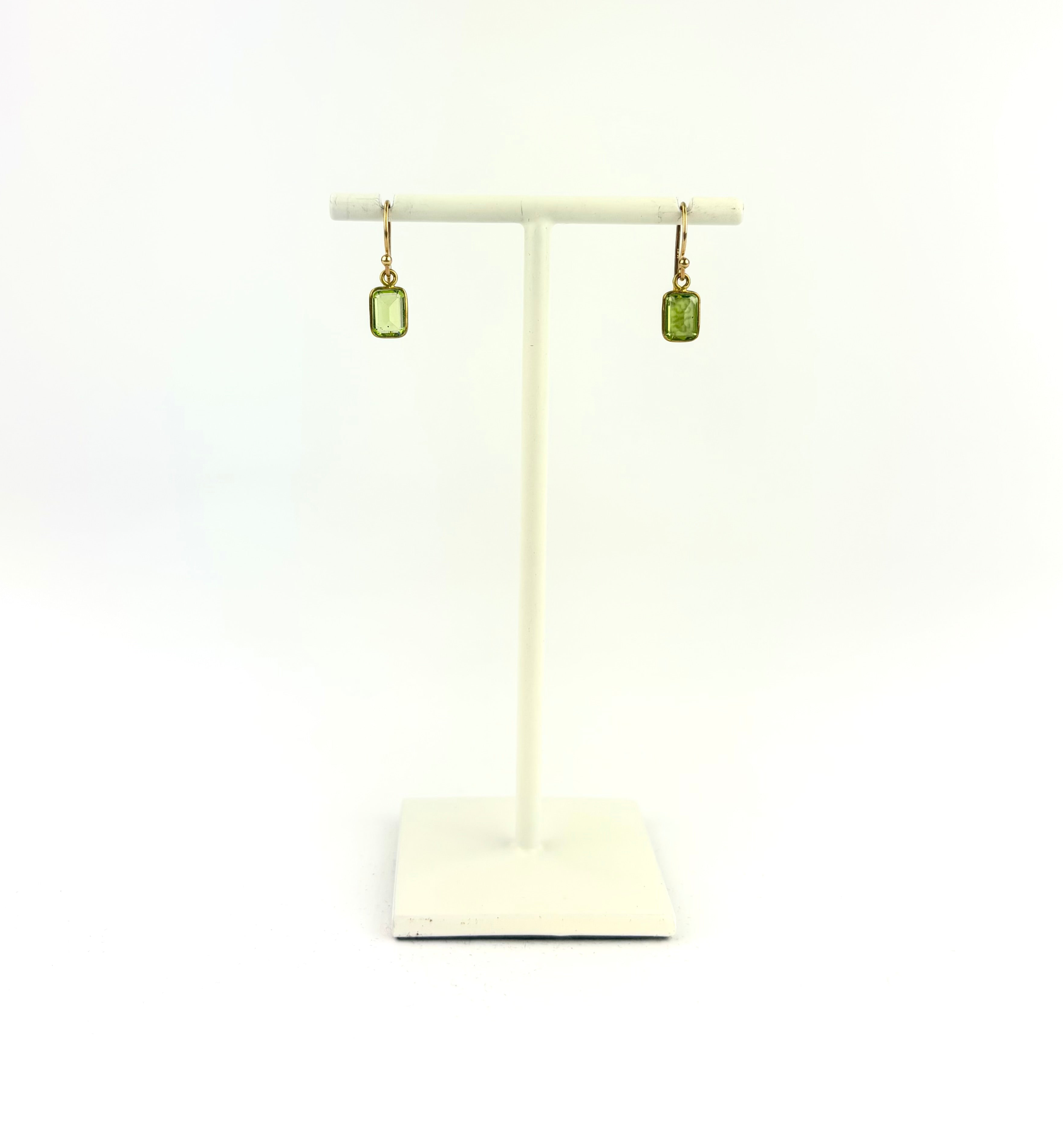 Peridot Baguette Earrings - Big Bag NY