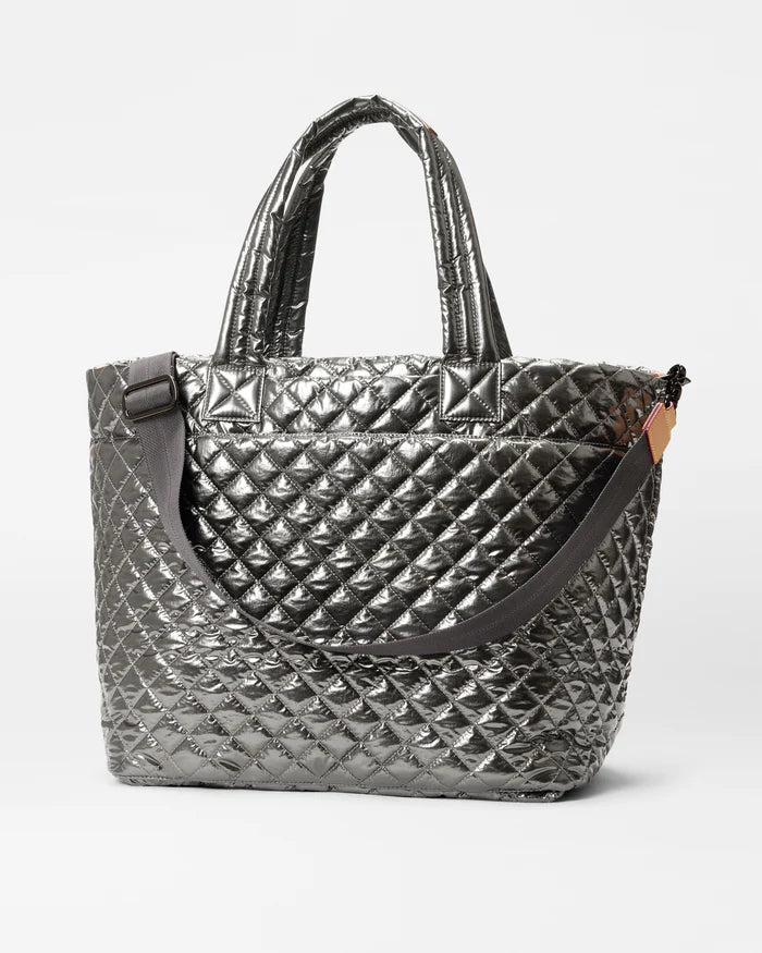 Pewter Metallic MZ Wallace Large Metro Tote Deluxe - Big Bag NY