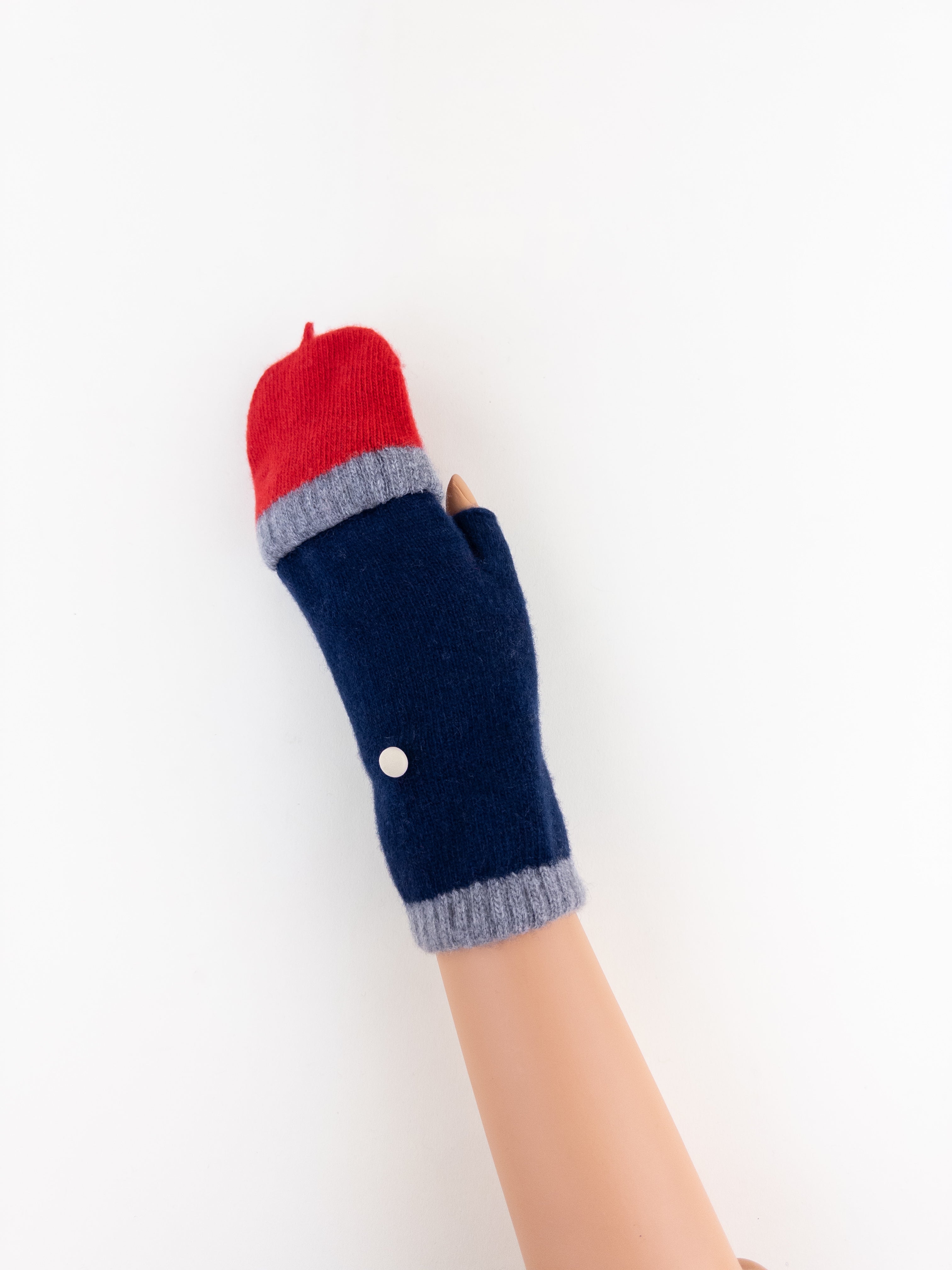 Santacana Short Fingerless Glove with Hood in Navy - Big Bag NY