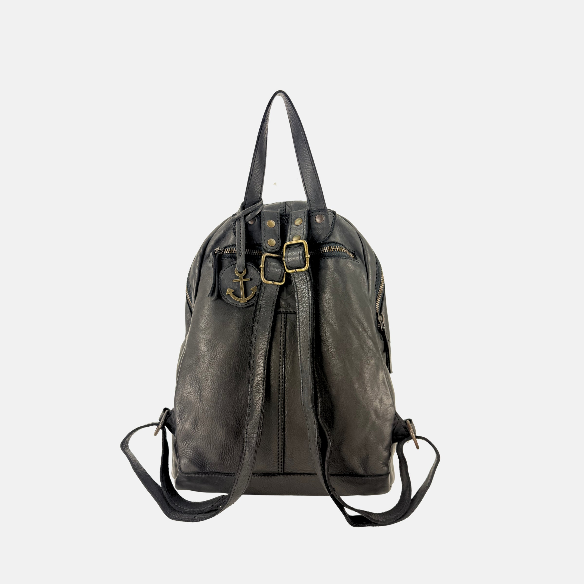 Harbour 2nd Leather Backpack in Black - Big Bag NY