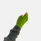 Wool Two Tone Fingerless Gloves