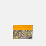Riccardo Luci Marble Leather Credit Card Holder Yellow Mix - Big Bag NY
