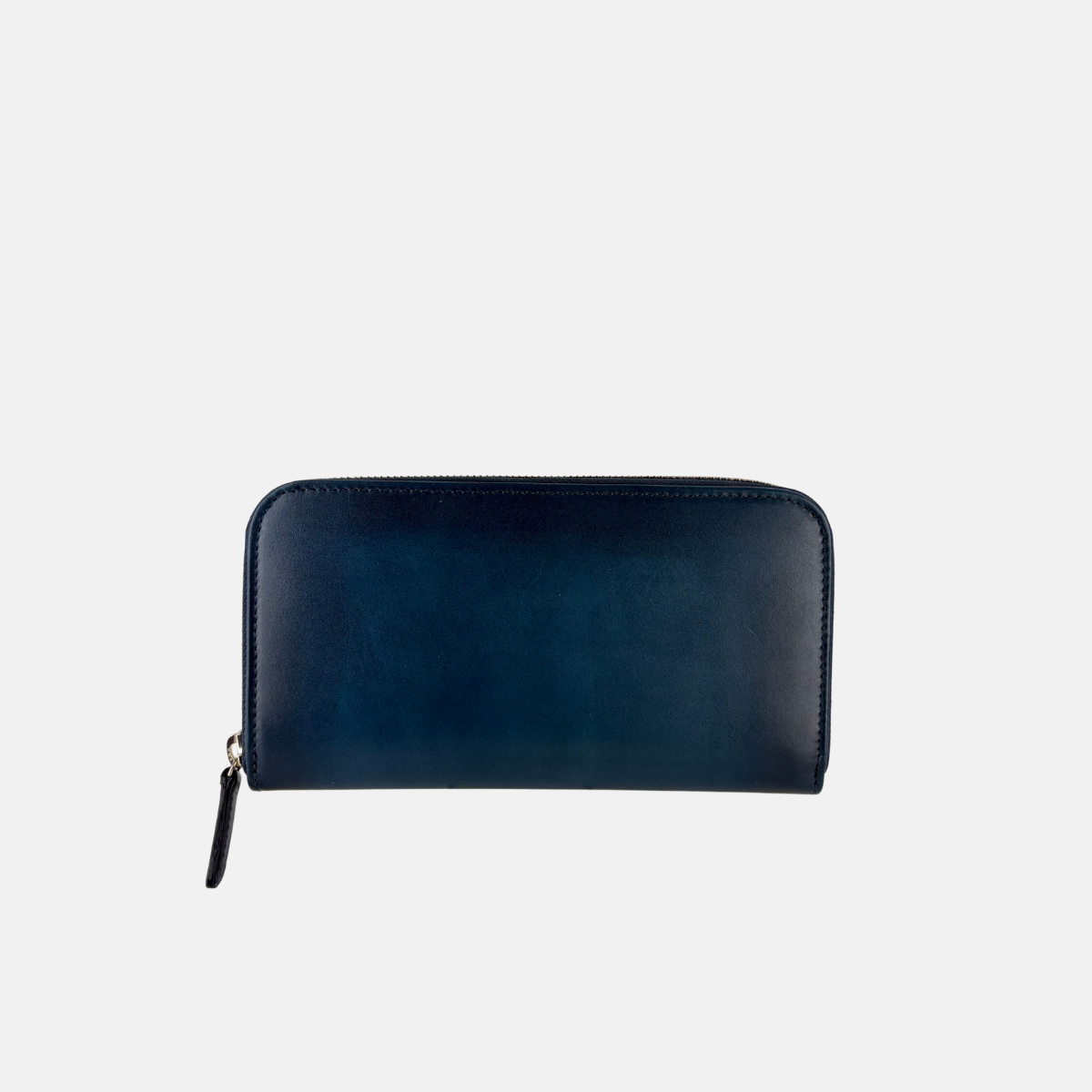 Biagini Hand Painted Supersmooth Calfskin Long Zip Around Clutch Wallet in Indigo - Big Bag NY