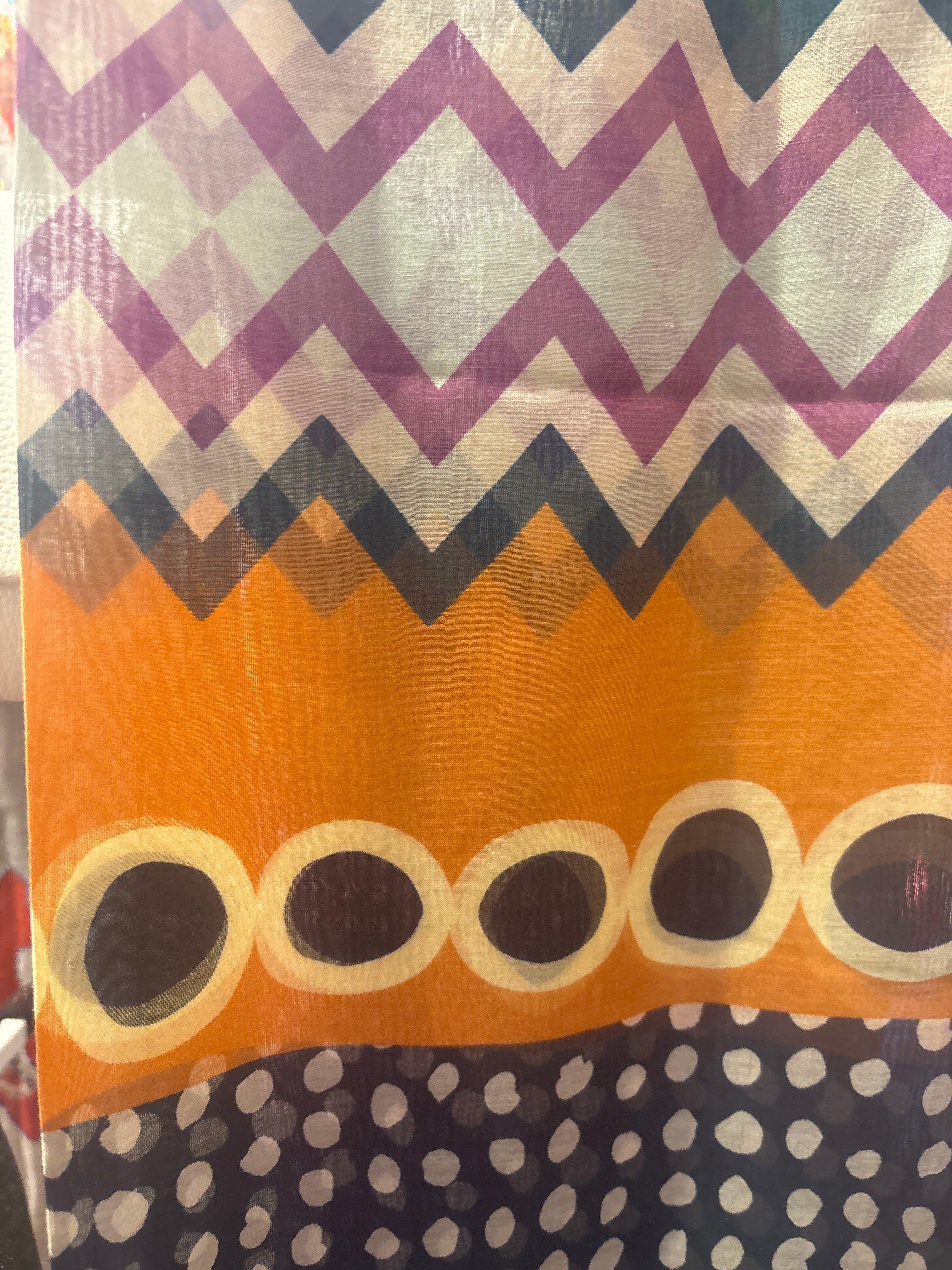 Barbieri Chevron Dot Silk Scarf Fuschia Orange - Big Bag NY 