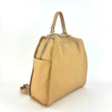 Ultrasmooth Calf Leather Box Backpack Camel - Big Bag NY
