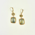 Emerald Square Cut Double Drop Earrings - Big Bag NY