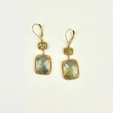 Emerald Square Cut Double Drop Earrings - Big Bag NY