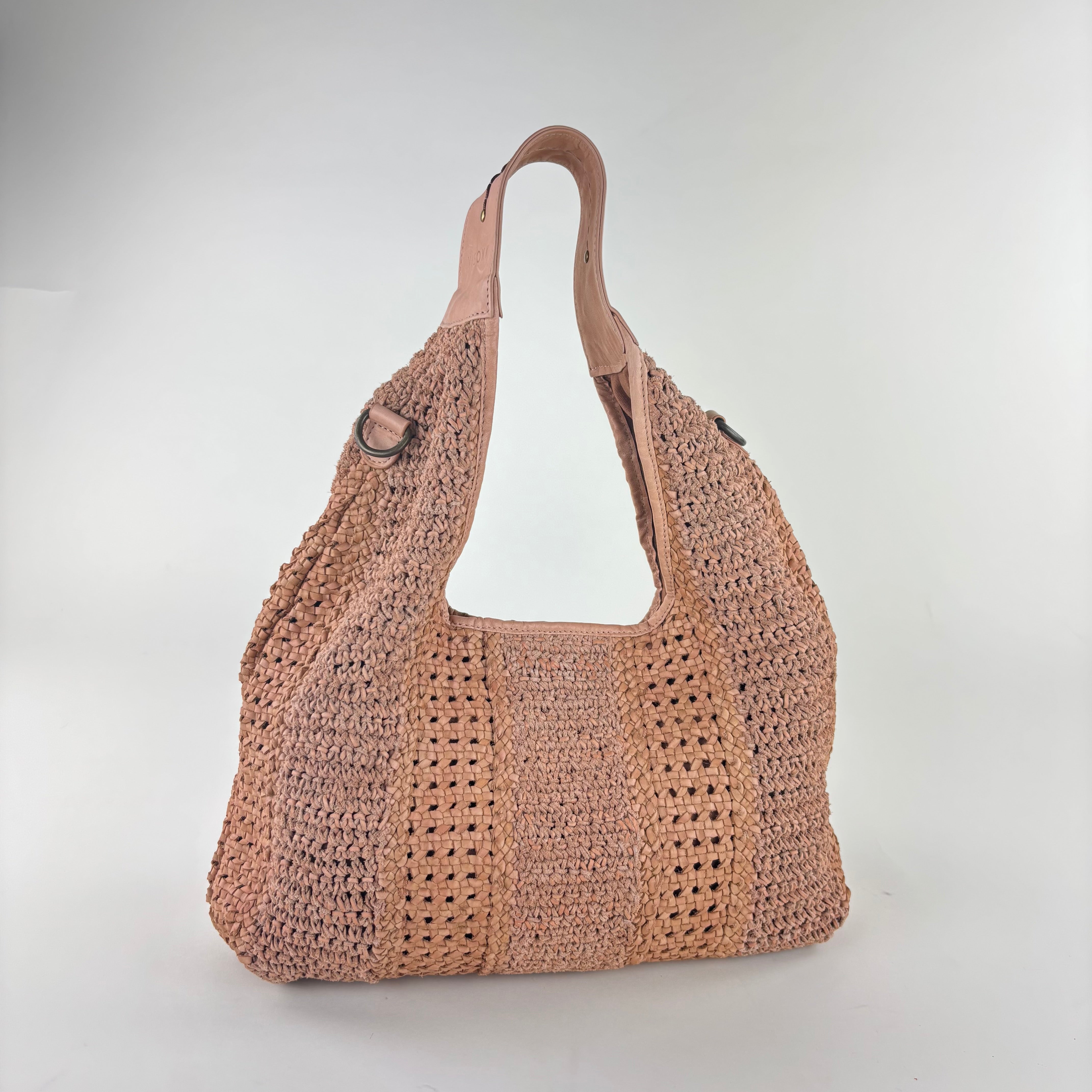 Visona Woven Leather Hobo Bag

