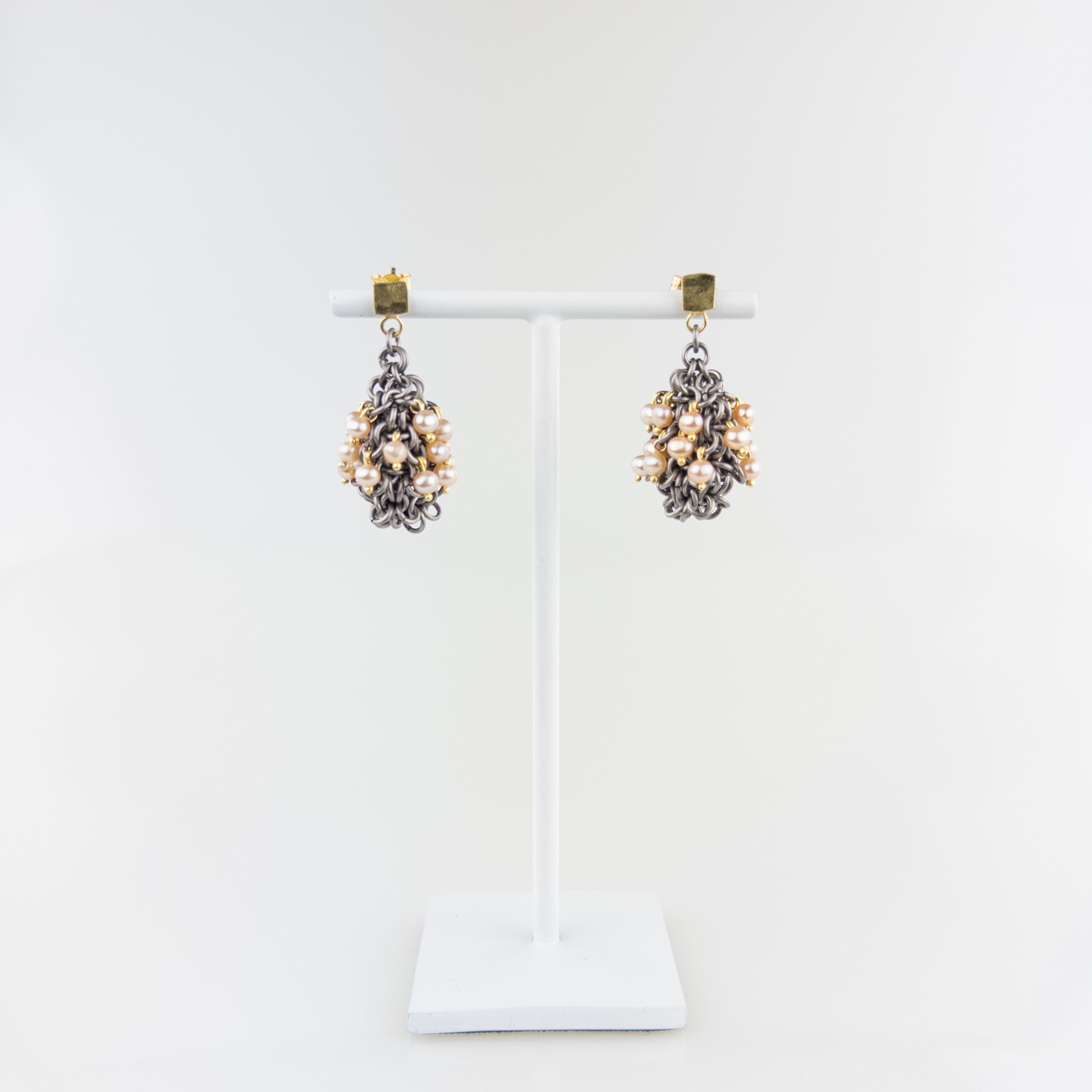 Alison Evans Mixed Metal Pearl Ball Earrings - Big Bag NY