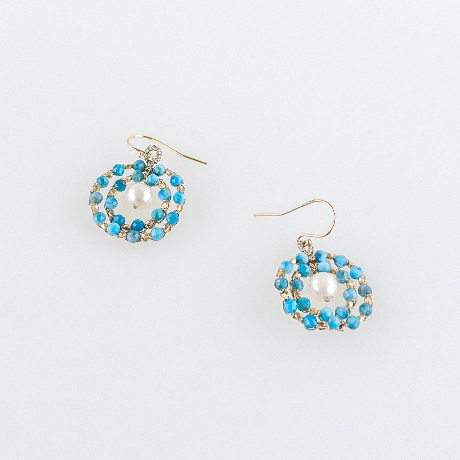 Danielle Welmond Apatite and White Pearl Earrings - Big Bag NY