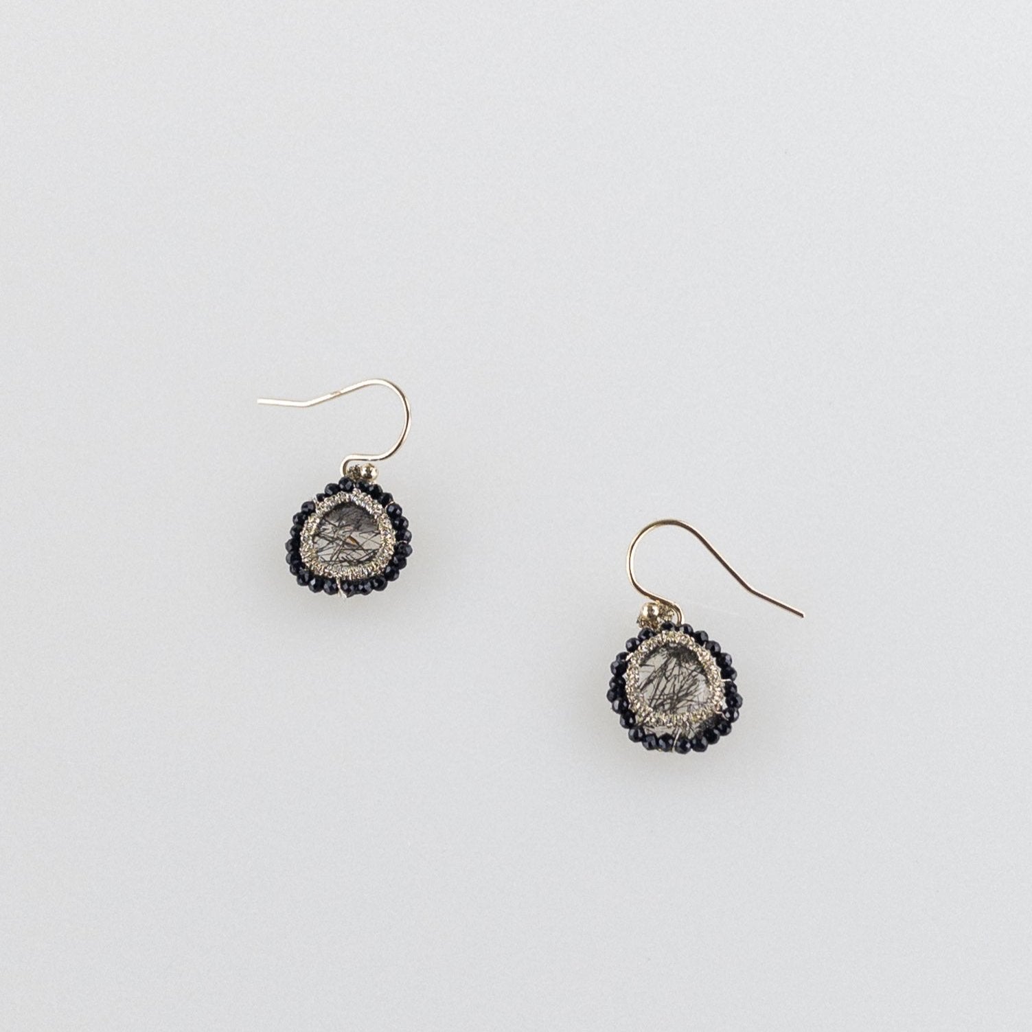 Danielle Welmond Caged Tourmelated Quartz and Black Spinel Earrings - Big Bag NY