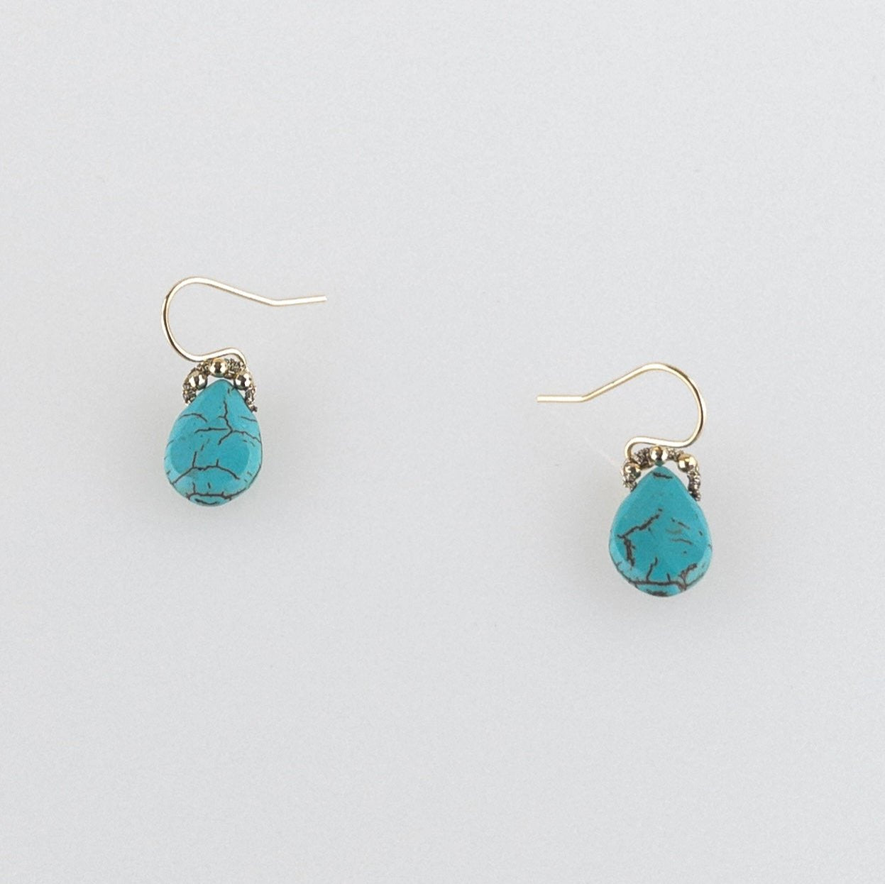 Danielle Welmond Turquoise and Pyrite Drop Earrings - Big Bag NY