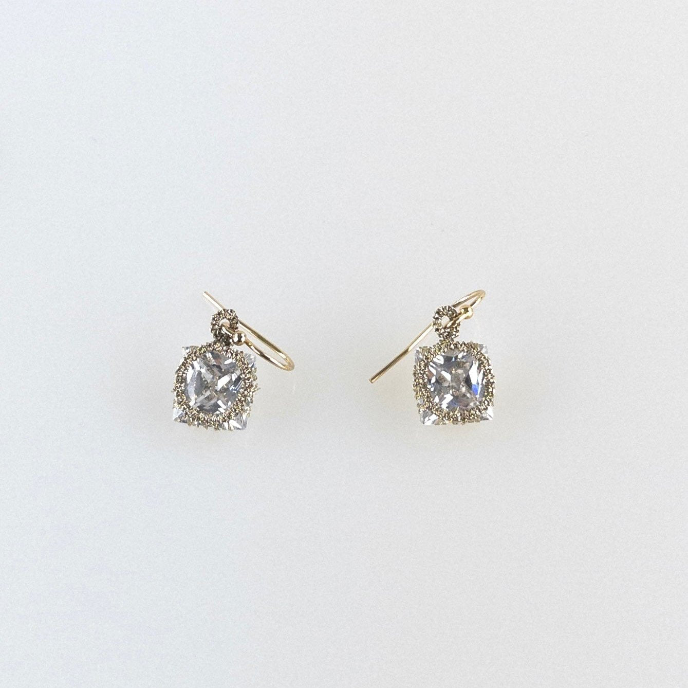 Danielle Welmond Caged Square Crystal Drop Earrings - Big Bag NY