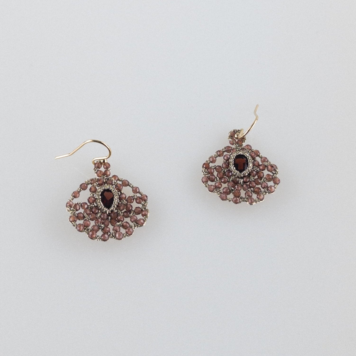 Danielle Welmond Caged Garnet Quartz with Garnet Earrings - Big Bag NY