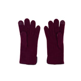 Santacana Cashmere Gloves with Leather Trim In Burgundy - Big Bag NY