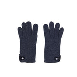 Santacana Cashmere Gloves with Leather Trim In Charcoal - Big Bag NY