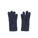 Santacana Cashmere Gloves with Leather Trim In Charcoal - Big Bag NY