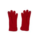 Santacana Cashmere Gloves with Leather Trim In Red - Big Bag NY