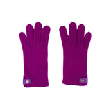 Santacana Cashmere Gloves with Leather Trim In Magenta - Big Bag NY