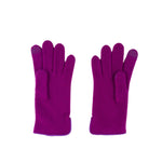 Santacana Cashmere Gloves with Leather Trim In Magenta - Big Bag NY