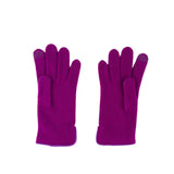 Santacana Cashmere Gloves with Leather Trim In Magenta - Big Bag NY