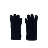 Santacana Cashmere Gloves with Leather Trim In Black - Big Bag NY