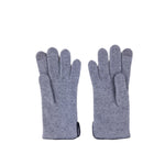 Santacana Cashmere Gloves with Leather Trim In Grey - Big Bag NY