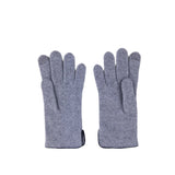 Santacana Cashmere Gloves with Leather Trim In Grey - Big Bag NY