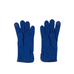 Santacana Cashmere Gloves with Leather Trim In Blue - Big Bag NY