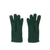 Santacana Cashmere Gloves with Leather Trim In Forest - Big Bag NY