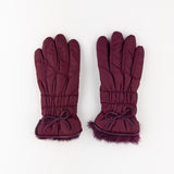 Santacana Pleated Gloves with Bow in Burgundy - Big Bag NY