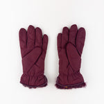 Santacana Pleated Gloves with Bow in Burgundy - Big Bag NY