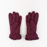 Santacana Pleated Gloves with Bow in Burgundy - Big Bag NY