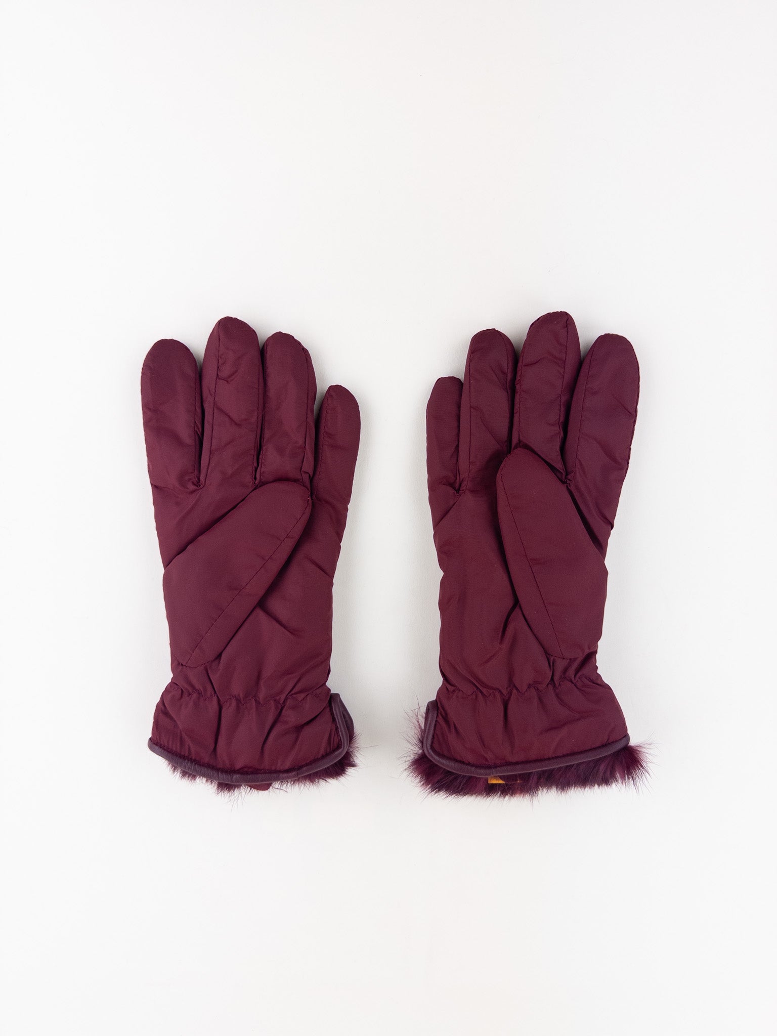 Santacana Pleated Gloves with Bow in Burgundy - Big Bag NY