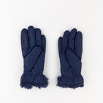 Santacana Pleated Gloves with Bow in Navy - Big Bag NY