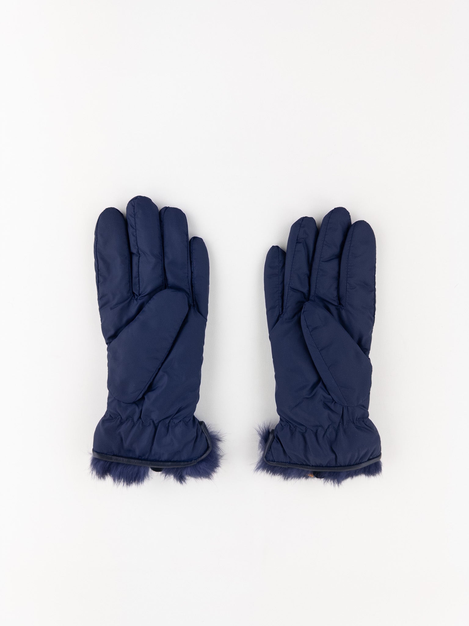 Santacana Pleated Gloves with Bow in Navy - Big Bag NY