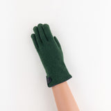 Santacana Cashmere Gloves with Leather Trim In Forest - Big Bag NY