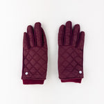 Santacana Jersey Quilted Gloves in Burgundy - Big Bag NY